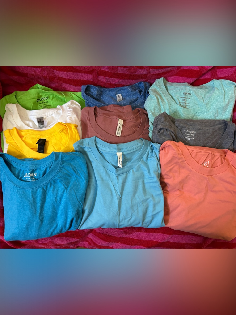 All New Gildan(4) BellaCanvas(2) Jerzees(1), & 3 Other T Shirt Pack, 3X